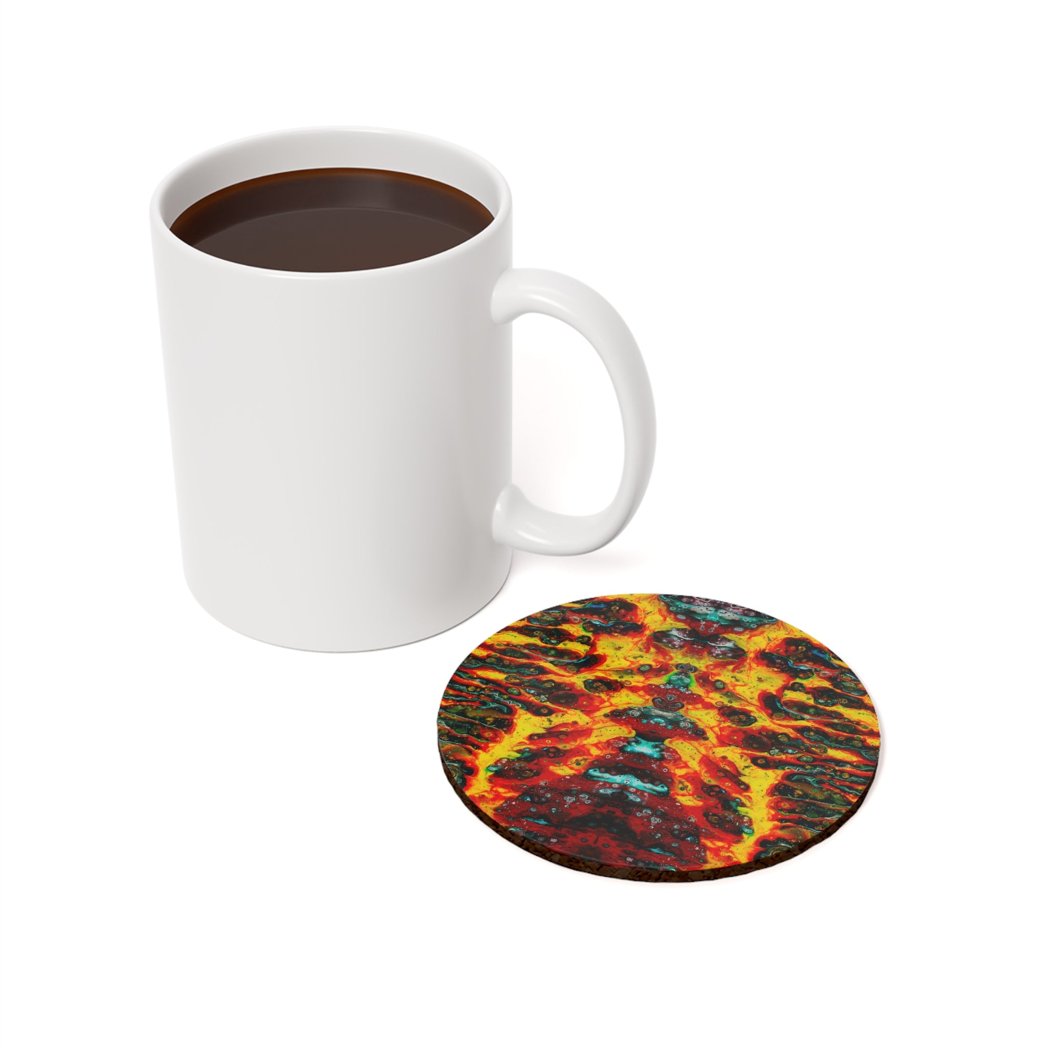 Cameron Creations - Floating Flames - Stylish Coffee Coaster - Context Circle