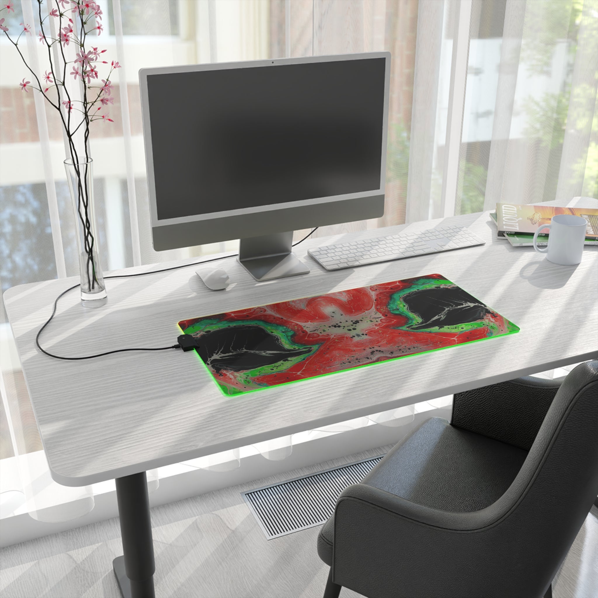 Cameron Creations - LED Gaming Mouse Pad - Portal Block - 23"x11"