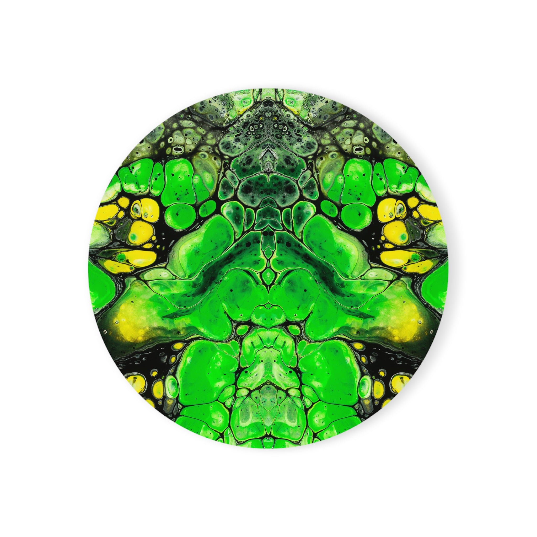 Cameron Creations - Green Galaxy - Stylish Coffee Coaster - Circle Front