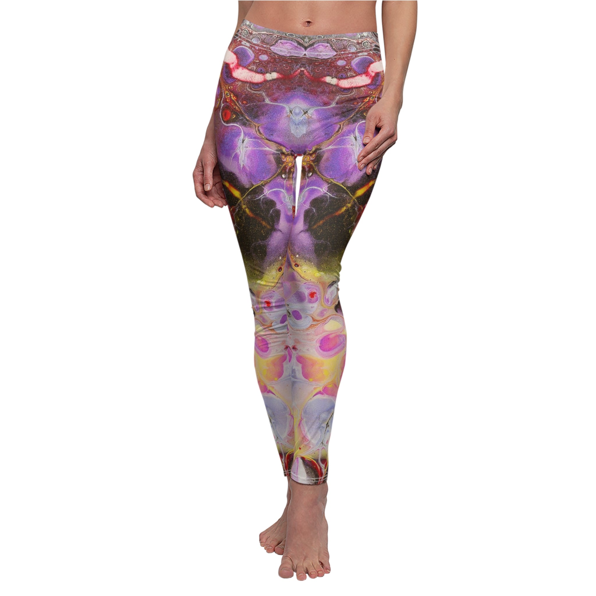 Women's Casual Leggings - Purple Haze - Front