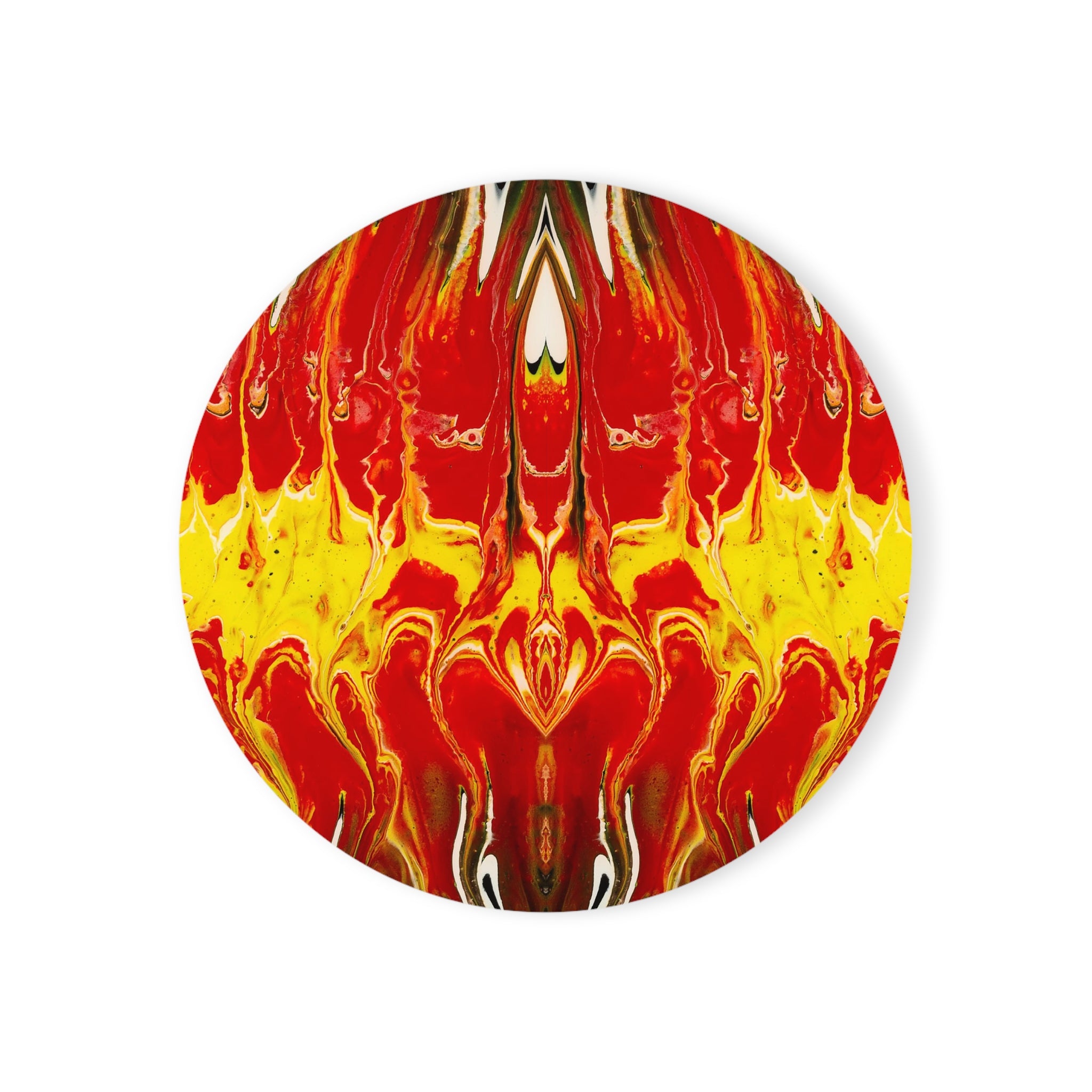 Cameron Creations - Internal Flames - Stylish Coffee Coaster - Circle Front