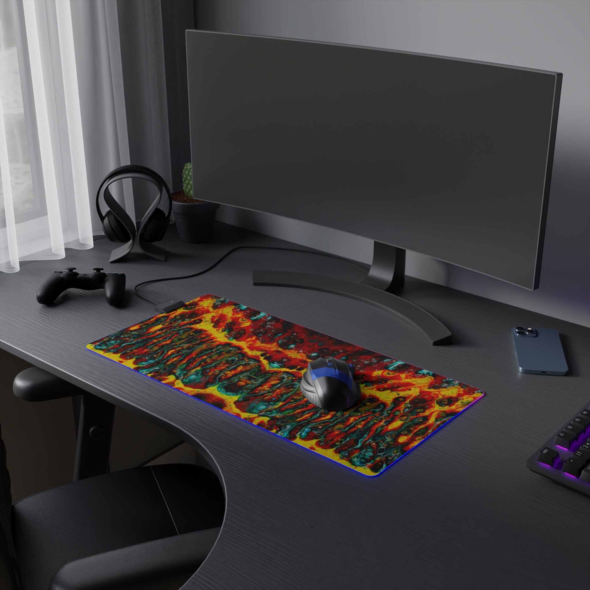 Cameron Creations - LED Gaming Mouse Pad - Floating Flames - Concept 4