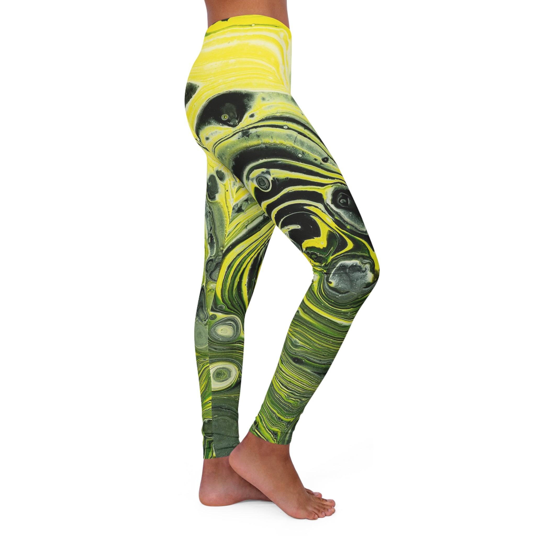 Women's Spandex Leggings - Toxic Waters - Right