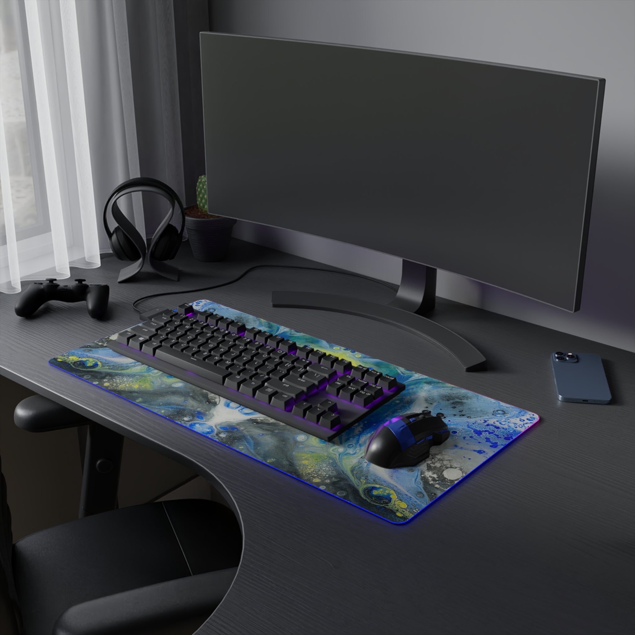 Electric Blue - LED Gaming Mouse Pad